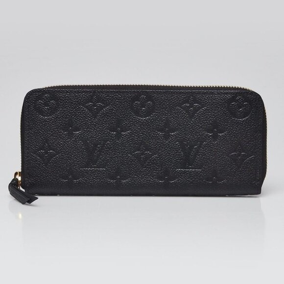Louis Vuitton Black Monogram Empreinte Leather Clemence Wallet - Picture 1 of 9